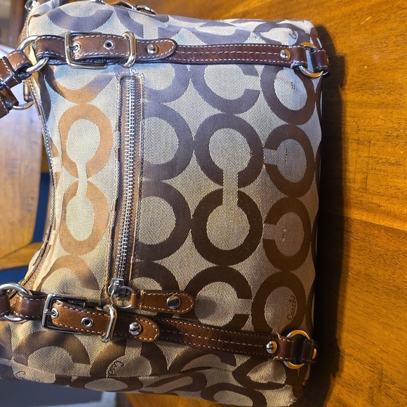 Coach Alexandra Tote Bag featuring a signature "Op Art" canvas pattern. - Picture 4 of 16